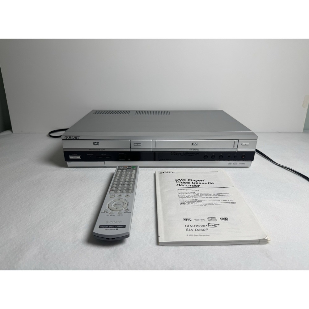 SONY SLV-D380P DVD VHS Combo Player & VCR With Remote and Cables Tested